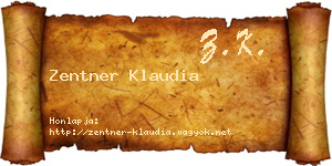Zentner Klaudia névjegykártya